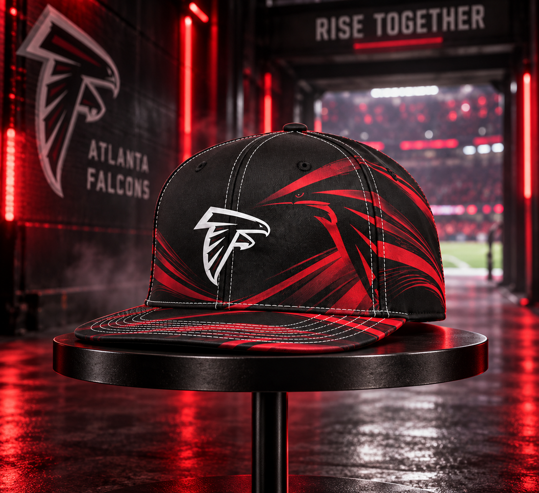 Atlanta Falcons Minimalist Motion Wave Snapback Cap - Studio View