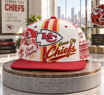 Kansas City Chiefs Retro 90s Throwback Snapback Cap - Studio View