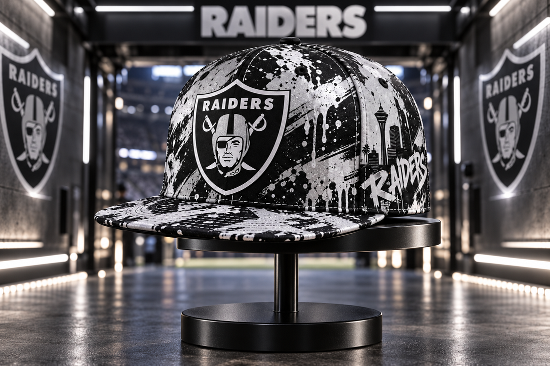 Las Vegas Raiders Street Graffiti Splash Snapback Cap - Studio View