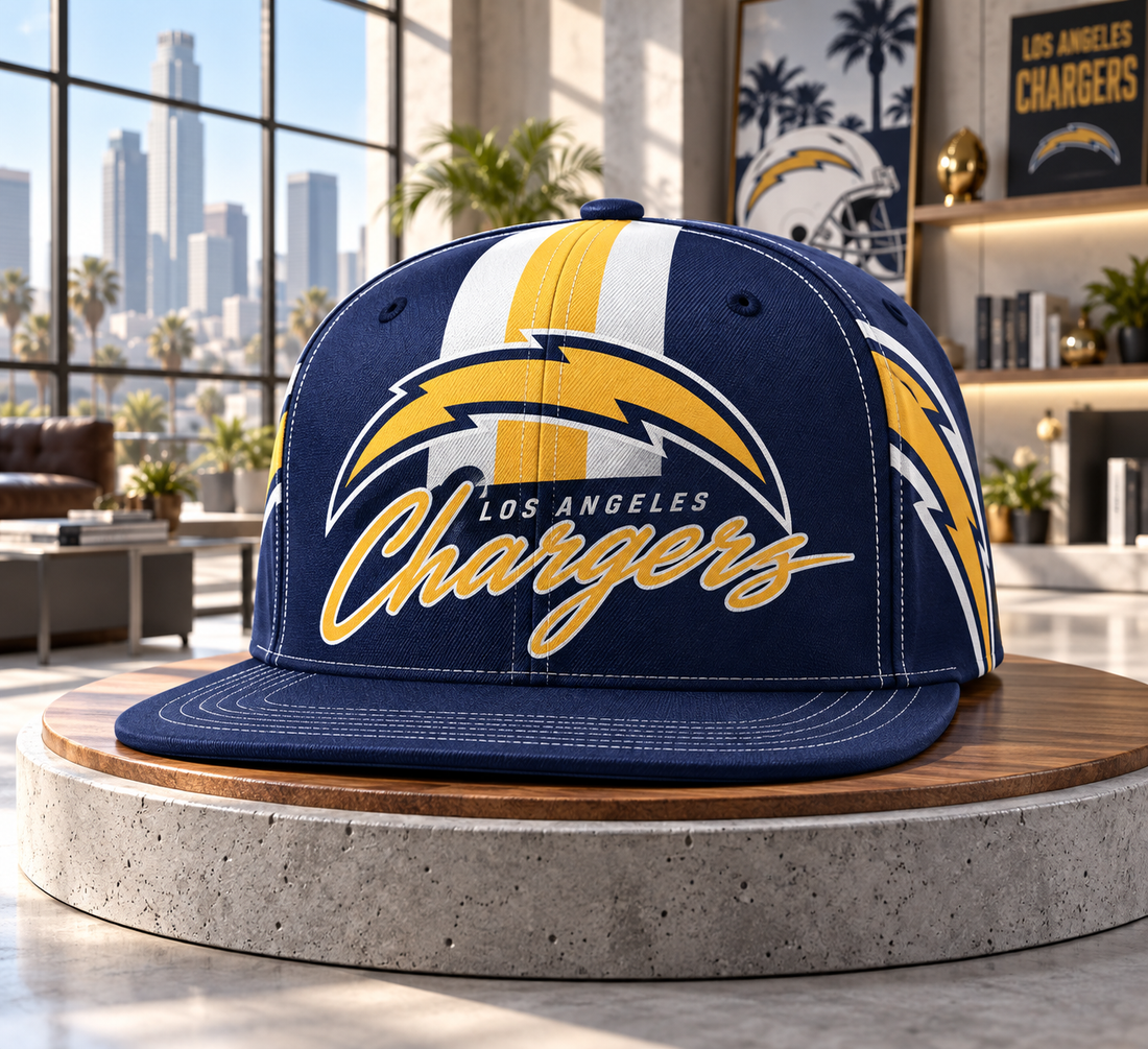 Los Angeles Chargers Retro 90s Throwback Snapback Cap - Studio View