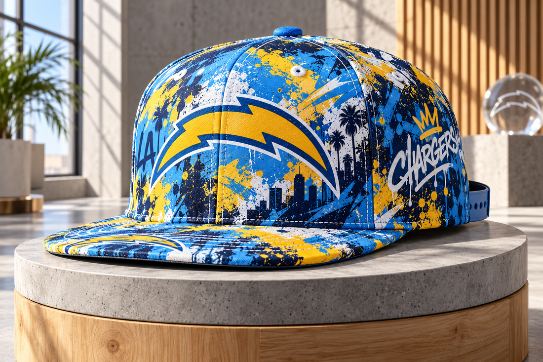 Los Angeles Chargers Street Graffiti Splash Snapback Cap - Studio View