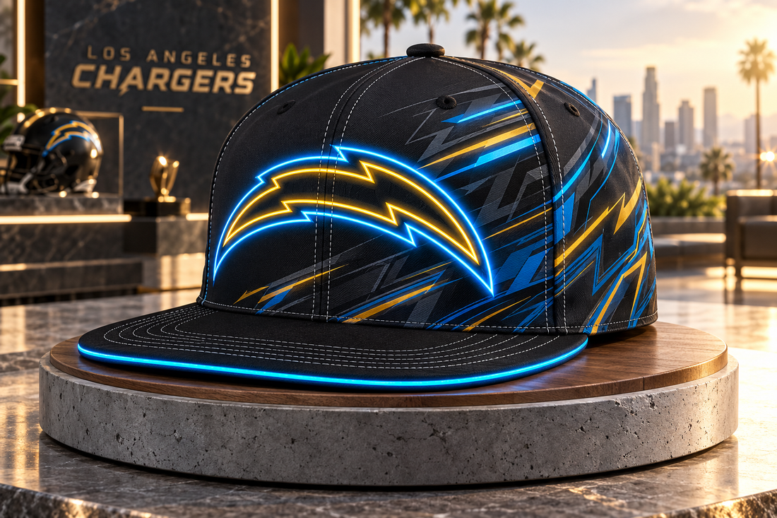 Los Angeles Chargers Stealth Shadow Neon Snapback Cap - Studio View