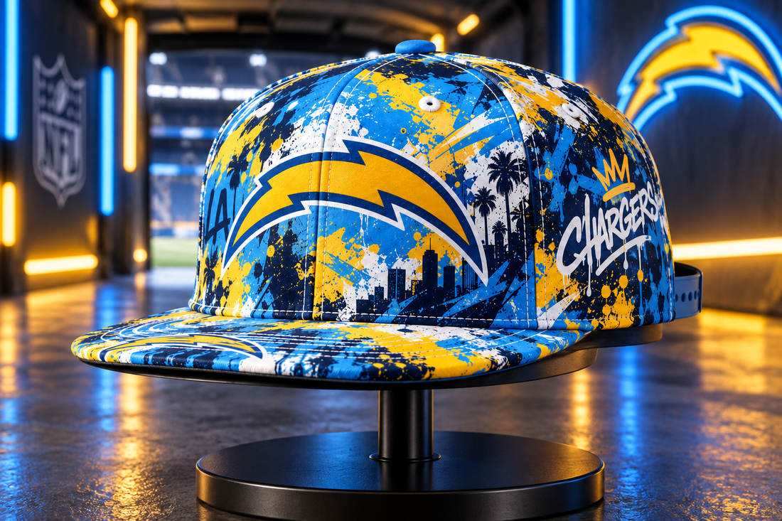 Los Angeles Chargers Street Graffiti Splash Snapback Cap - Studio View