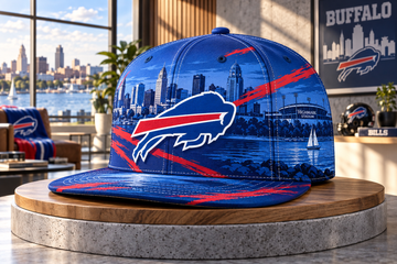 Buffalo Bills City Skyline Snapback Cap - Studio View