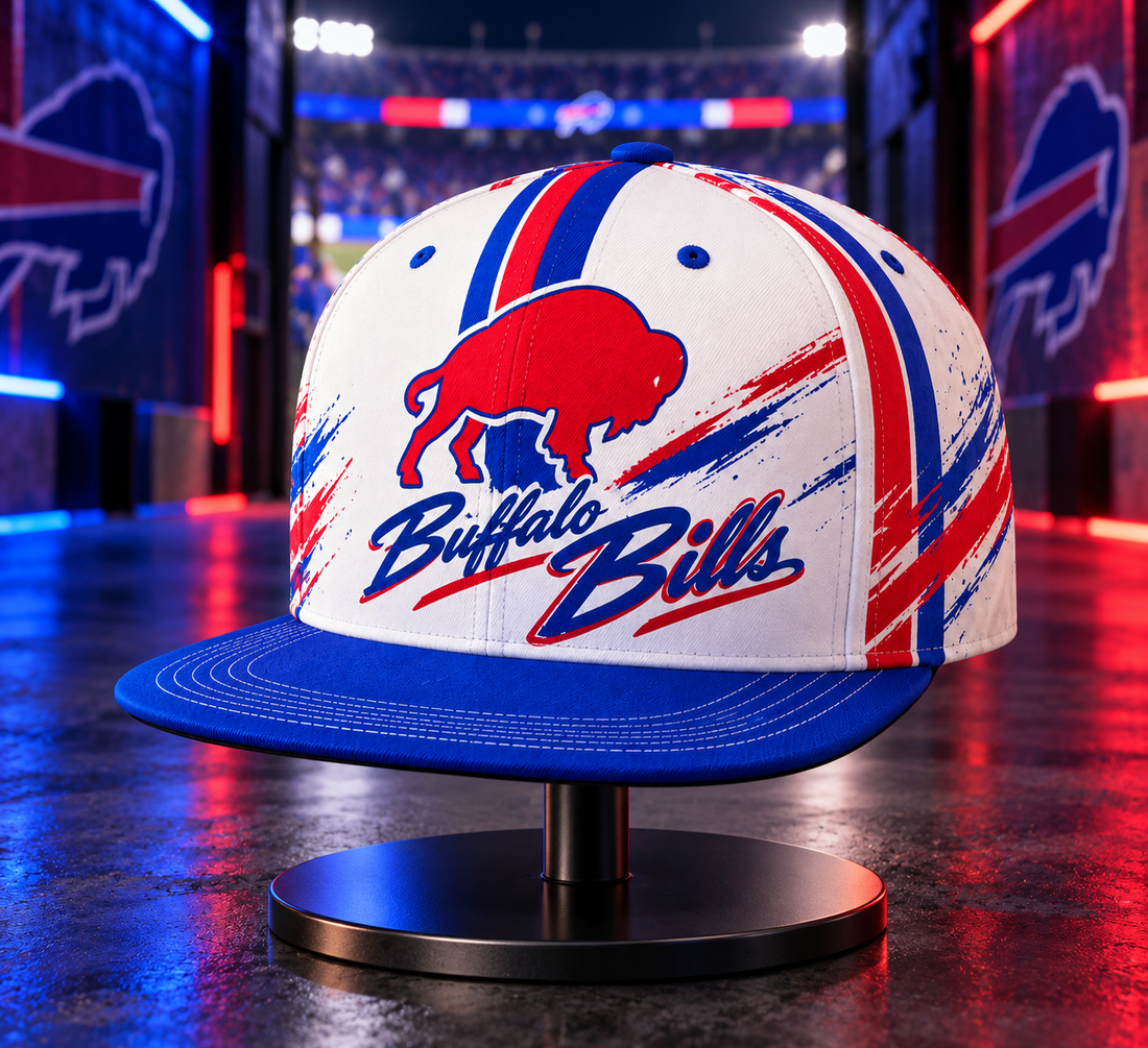 Buffalo Bills Retro 90s Throwback Snapback Cap - Studio View