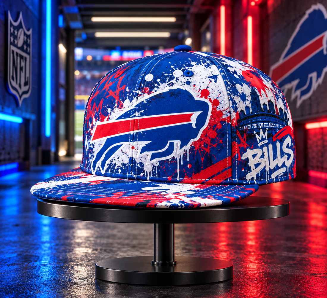 Buffalo Bills Street Graffiti Splash Snapback Cap - Studio View
