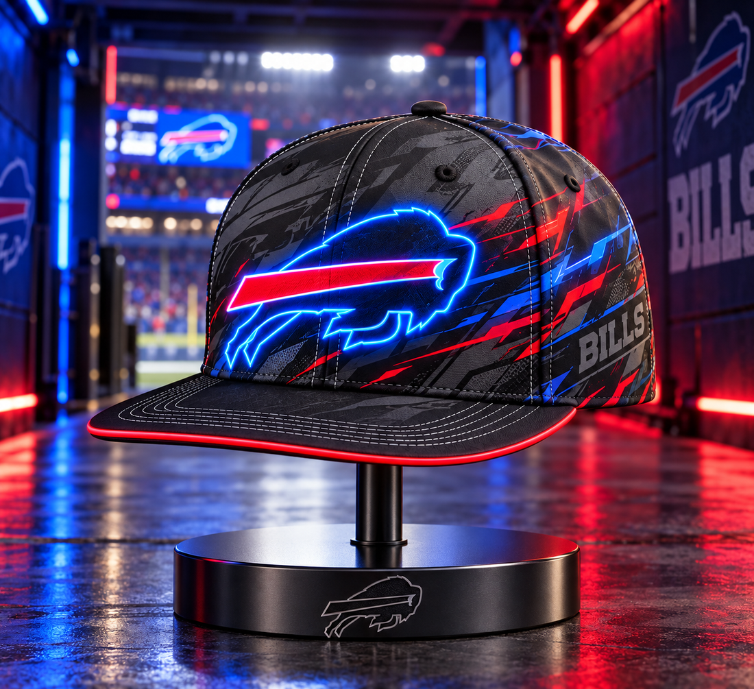Buffalo Bills Stealth Shadow Neon Snapback Cap - Studio View