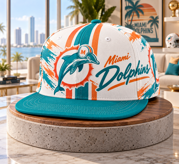 Miami Dolphins Retro 90s Throwback Snapback Cap - Studio View