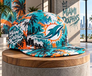 Miami Dolphins Street Graffiti Splash Snapback Cap - Studio View