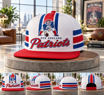 New England Patriots Retro 90s Throwback Snapback Cap - Studio View