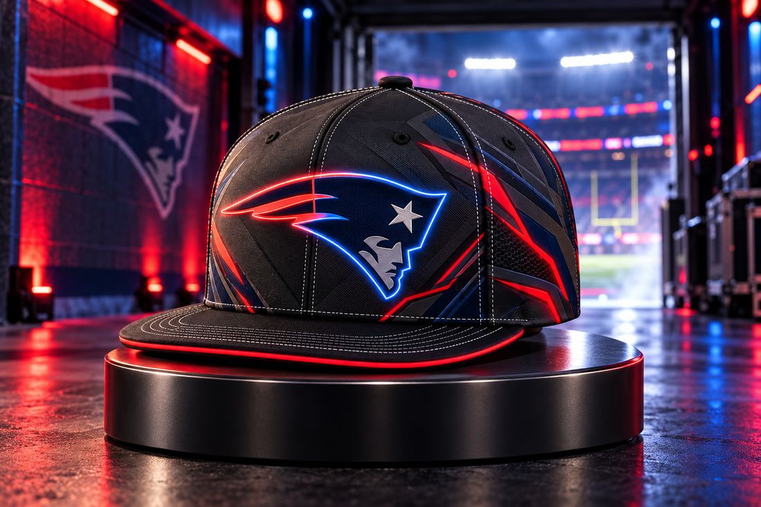 New England Patriots Stealth Shadow Neon Snapback Cap - Studio View