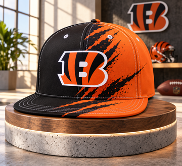 Cincinnati Bengals Dynamic Split Colorblock Snapback Cap - Studio View