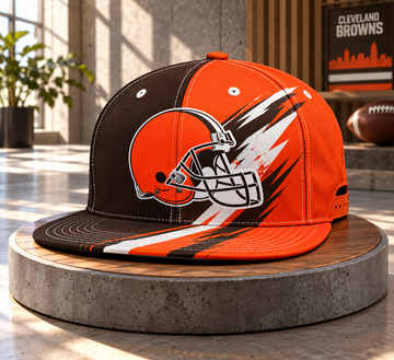 Cleveland Browns Dynamic Split Colorblock Snapback Cap - Studio View