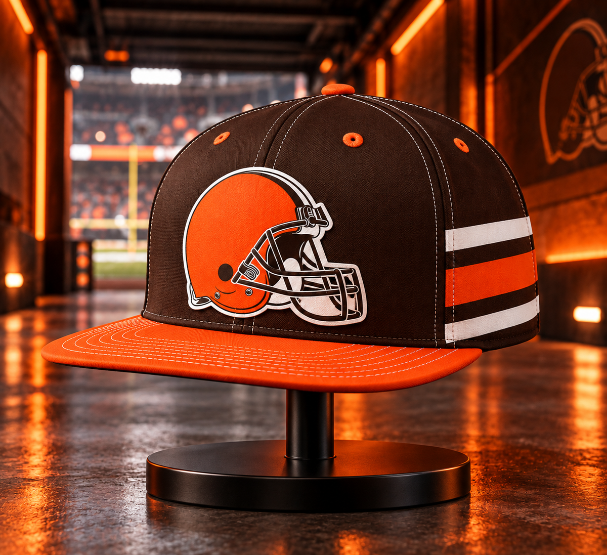 Cleveland Browns Classic Snapback Cap - Stadium Tunnel Neon View