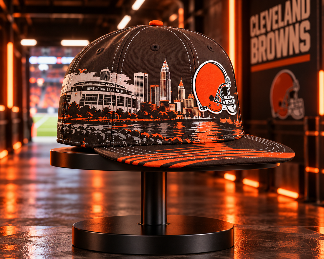 Cleveland Browns Lakefront Skyline Snapback Cap - Studio View