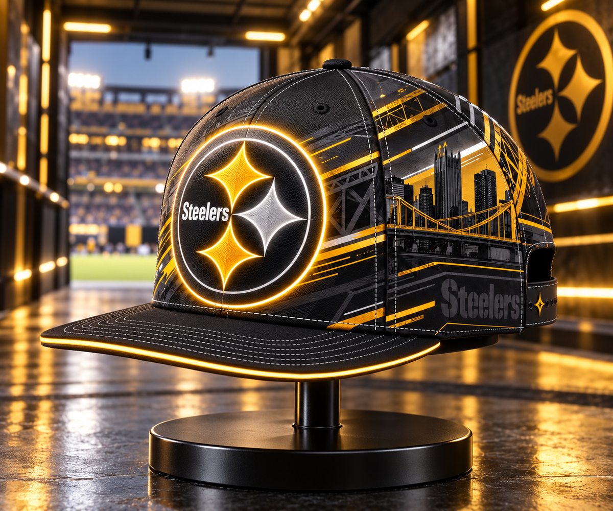 Pittsburgh Steelers Stealth Shadow Neon Snapback Cap - Stadium Tunnel Neon View