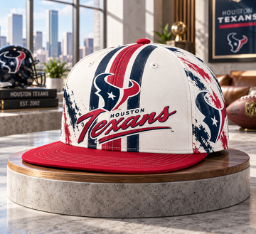 Houston Texans Retro Throwback Snapback Cap - Studio View
