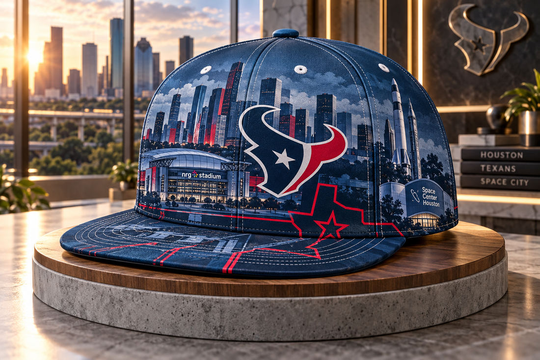 Houston Texans Space City Skyline Snapback Cap - Studio View