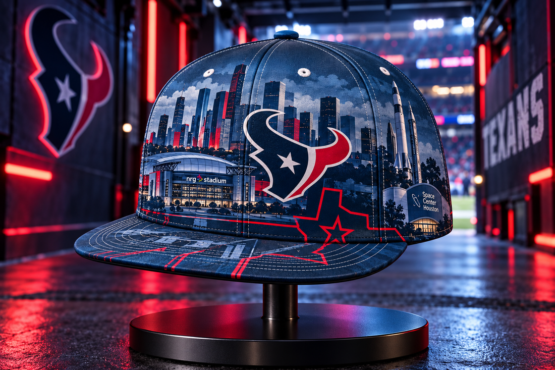 Houston Texans Space City Skyline Snapback Cap - Studio View