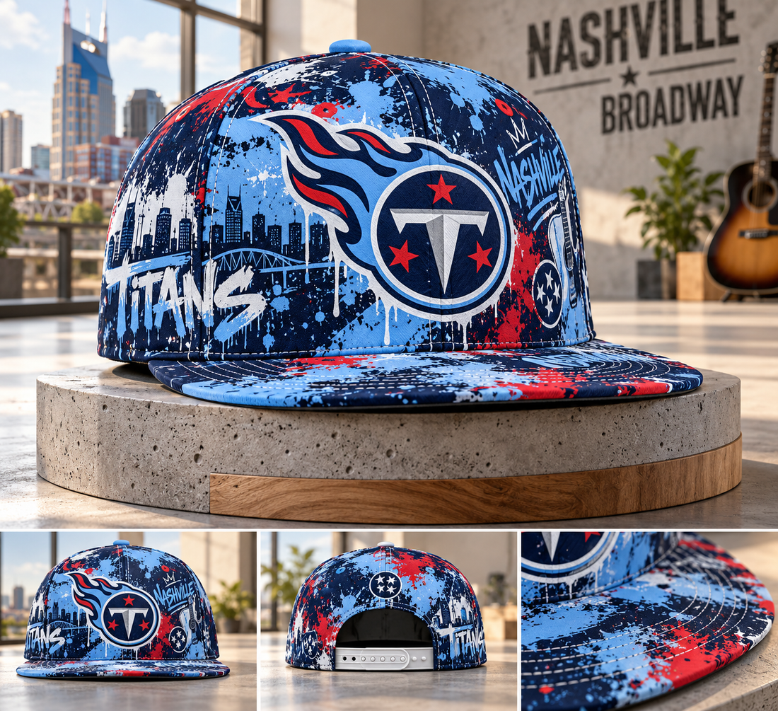 Tennessee Titans Street Graffiti Splash Snapback Cap - Studio View