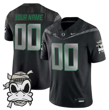 Custom Oregon Ducks black jersey