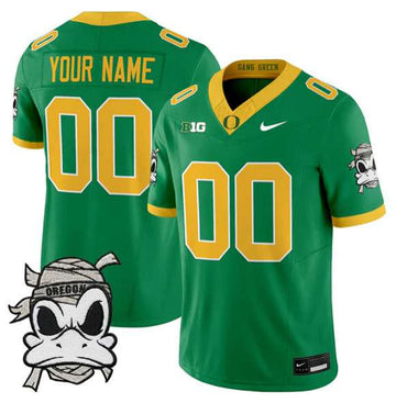 Custom Oregon Ducks green jersey