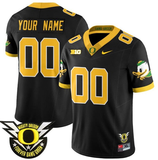 Custom Oregon Ducks black jersey