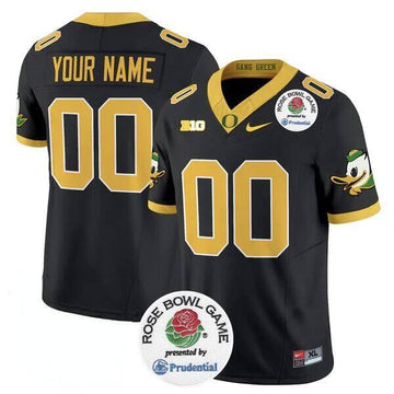 Custom Oregon Ducks black jersey