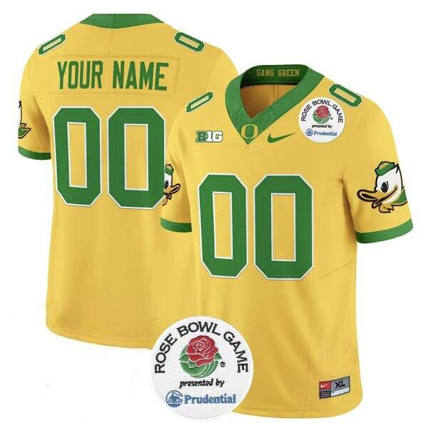 Custom Oregon Ducks gold jersey
