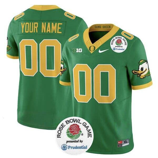 Custom Oregon Ducks green jersey