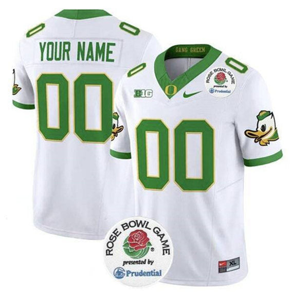 Custom Oregon Ducks white jersey