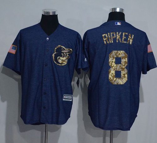 Cal Ripken Denim Baltimore Orioles blue Salute To Service jersey