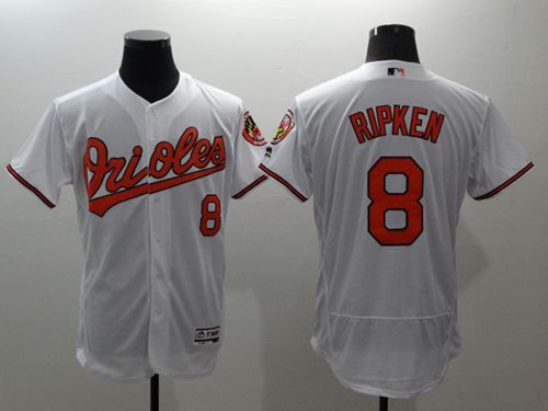 Cal Ripken Baltimore Orioles white Authentic jersey