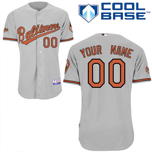 Custom Baltimore Orioles grey Authentic jersey