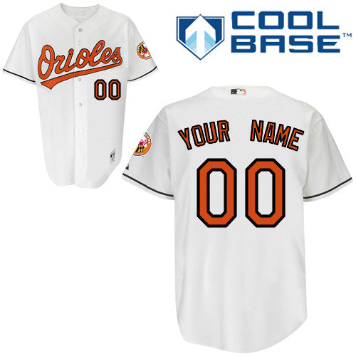Custom Baltimore Orioles white Authentic jersey