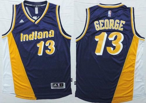Paul George Indiana Pacers navy Throwback jersey
