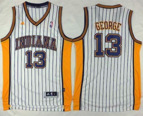 Paul George Indiana Pacers white Throwback jersey