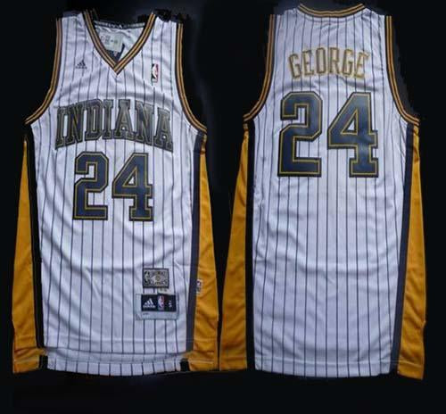 Paul George Indiana Pacers white Throwback jersey