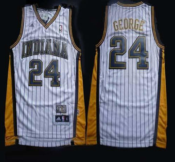 Paul George Indiana Pacers white Throwback jersey