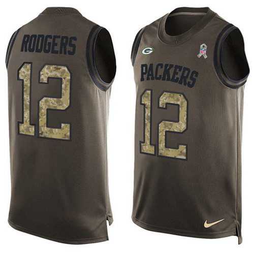 Aaron Rodgers Green Bay Packers green Salute To Service jersey
