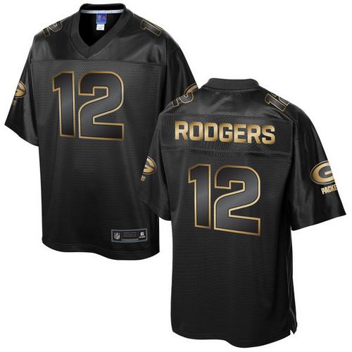 Aaron Rodgers Green Bay Packers black Gold Collection jersey