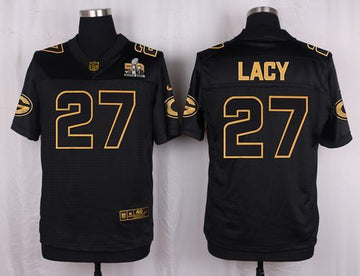 Eddie Lacy Green Bay Packers black Gold Collection jersey