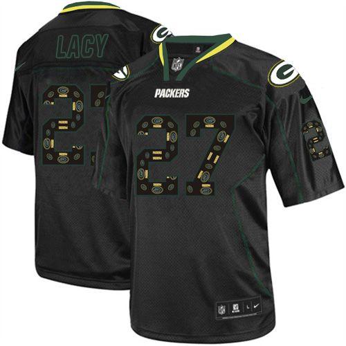 Eddie Lacy New Green Bay Packers black Elite jersey