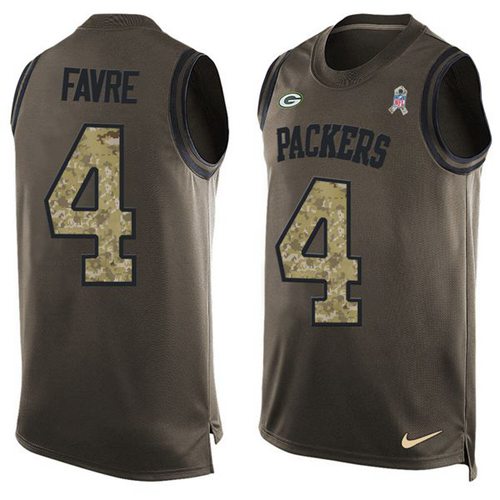Brett Favre Green Bay Packers green Salute To Service jersey