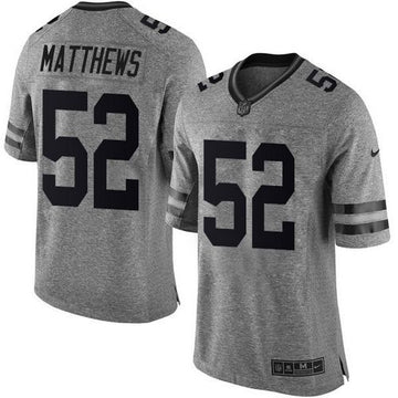 Clay Matthews Green Bay Packers gray jersey
