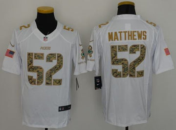Clay Matthews Green Bay Packers white Salute To Service jersey