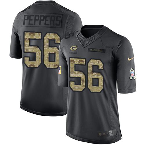 Julius Peppers Green Bay Packers black Salute To Service jersey