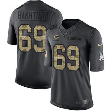 David Bakhtiari Green Bay Packers black Salute To Service jersey