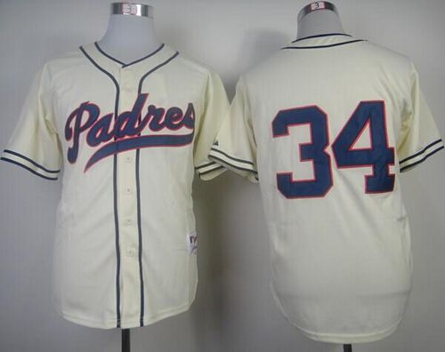 Rollie Fingers San Diego Padres cream jersey