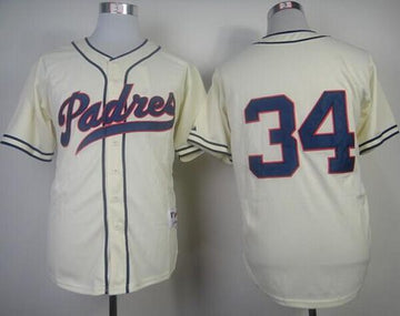 Rollie Fingers San Diego Padres cream jersey